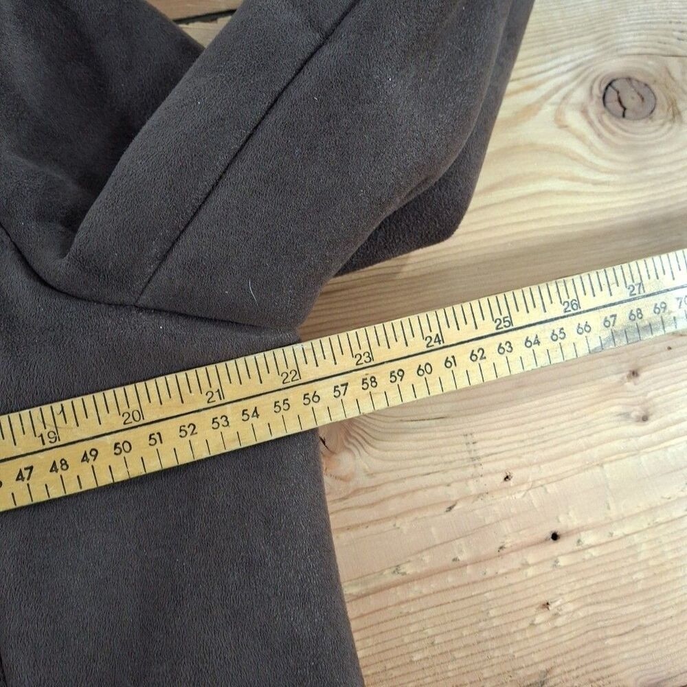 Lands End Faux Suede Jacket Sherpa Lining Womens Large Brown - Picture 3 of 5